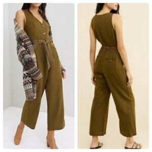 Anthropologie Olive Jumpsuit